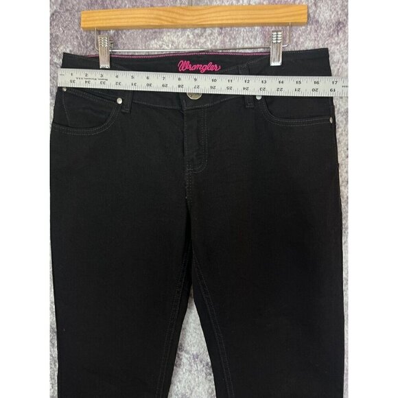 Wrangler Jeans Women's 9/10 x 32 Black Jim Q Bootcut Denim Western Cowboy Boho - Picture 3 of 13